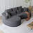 Boneless Modern Upholstered Oversized Sectional Sofa, 105-Inch Chenille 4-Seater Extra Deep & Wide Seat Curved Cloud Couch with 7 Pillows, Free Combination Sofa Couch for Living Room,Bedroom-814674781-814674783