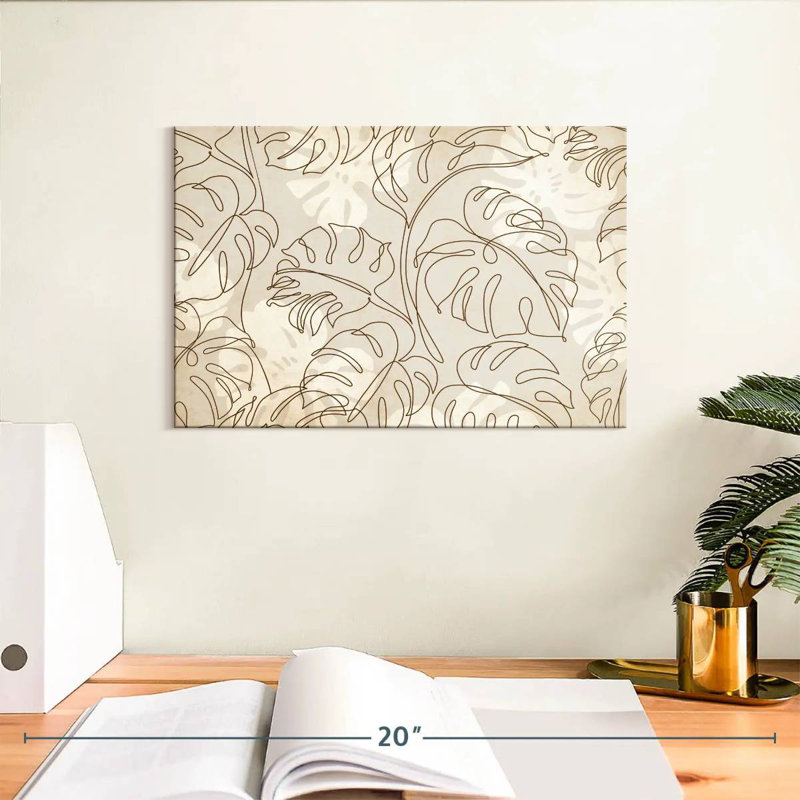 Kerner Monstera Leaves Pattern, 8" H x 12" W