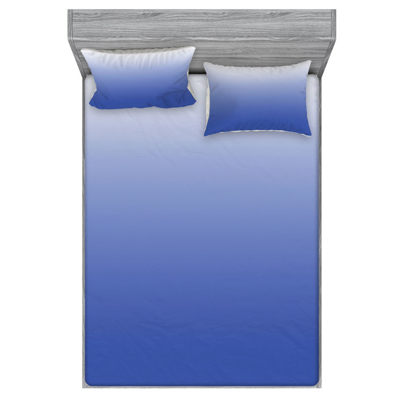 Microfiber Ombre Sheet Set, Full/Double Sheet Set with 2 Pillowcases, Violet/Blue