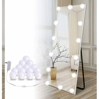 Hollywood GlowPro 14-Bulb Dimmable Vanity Lights - 22Ft Adjustable Makeup Mirror Lighting-(Mirror Not Included)