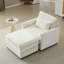 Canapé 54 po: canapé modulaire simple + repose-pieds avec coussins en chenille beige de 22 po + 1 coussin décoratif - format compact pour appartement, salon, chambre à coucher