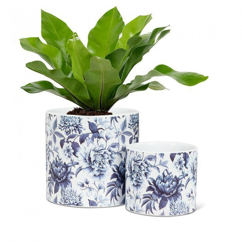 Floral Chintz Print Planter, 6" H x 6.5" W x 6.5" D