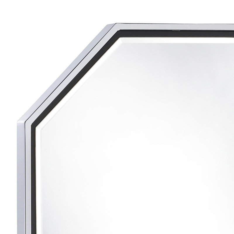 Miroir biseauté moderne et contemporain Allegro, Chrome