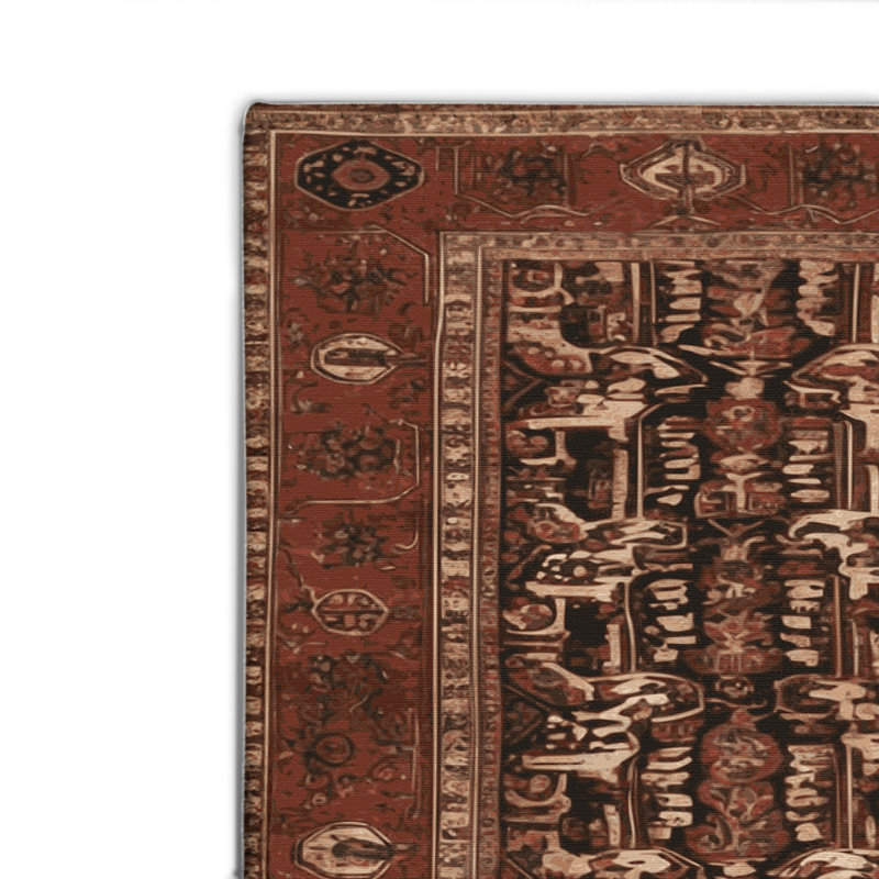 Tapis d'intérieur et d'extérieur brun Persian, Rectangulaire 2 pi x 3 pi