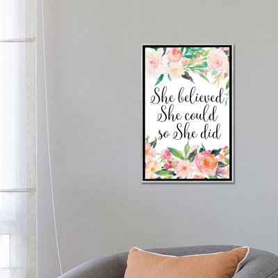 " She Believed She Could So She Did " by Eden Printables
