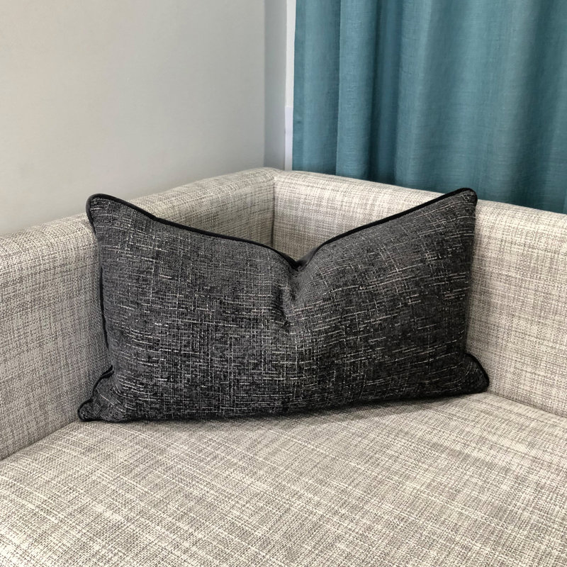 Joelle Lumbar Pillow Cover & Insert, Denim