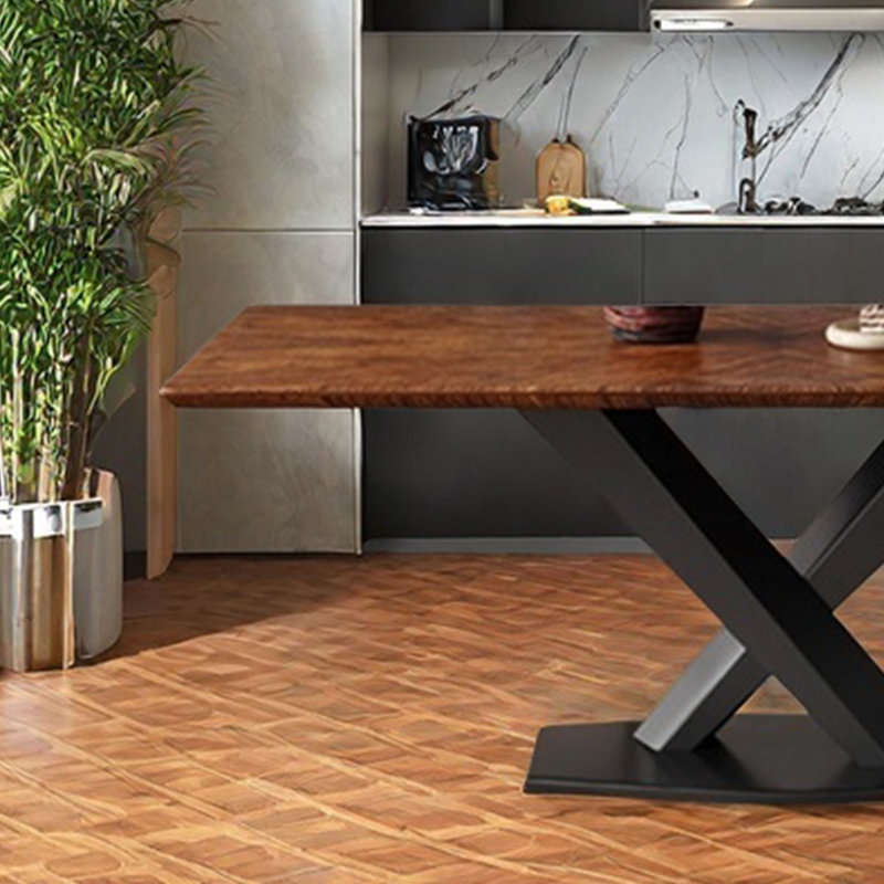 Table de salle à manger en bois de noyer noir, H 29,92 po x L 62,99 po x l 35,43 po