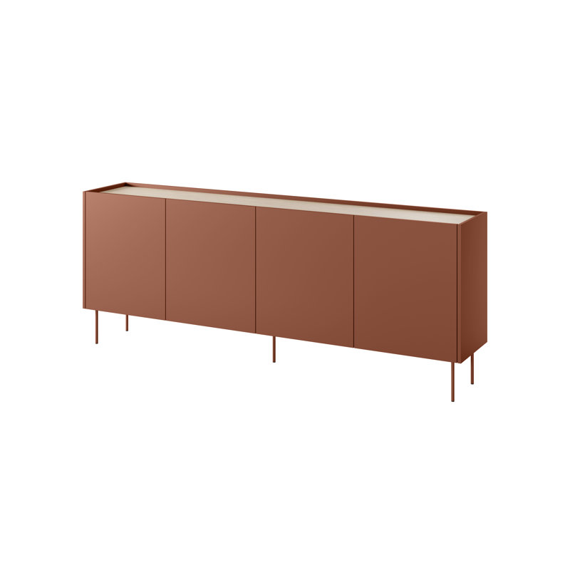 Carlette 220 Cm Wide 4 Drawer Sideboard, Ceramic Red