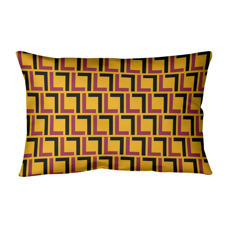 Housse de coussin rectangulaire Arizona Football Luxury, Rouge / Blanc / Jaune, Croisé en coton