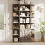 Bibliothèque 75 po à 6 niveaux avec armoire de rangement et portes-115282569
