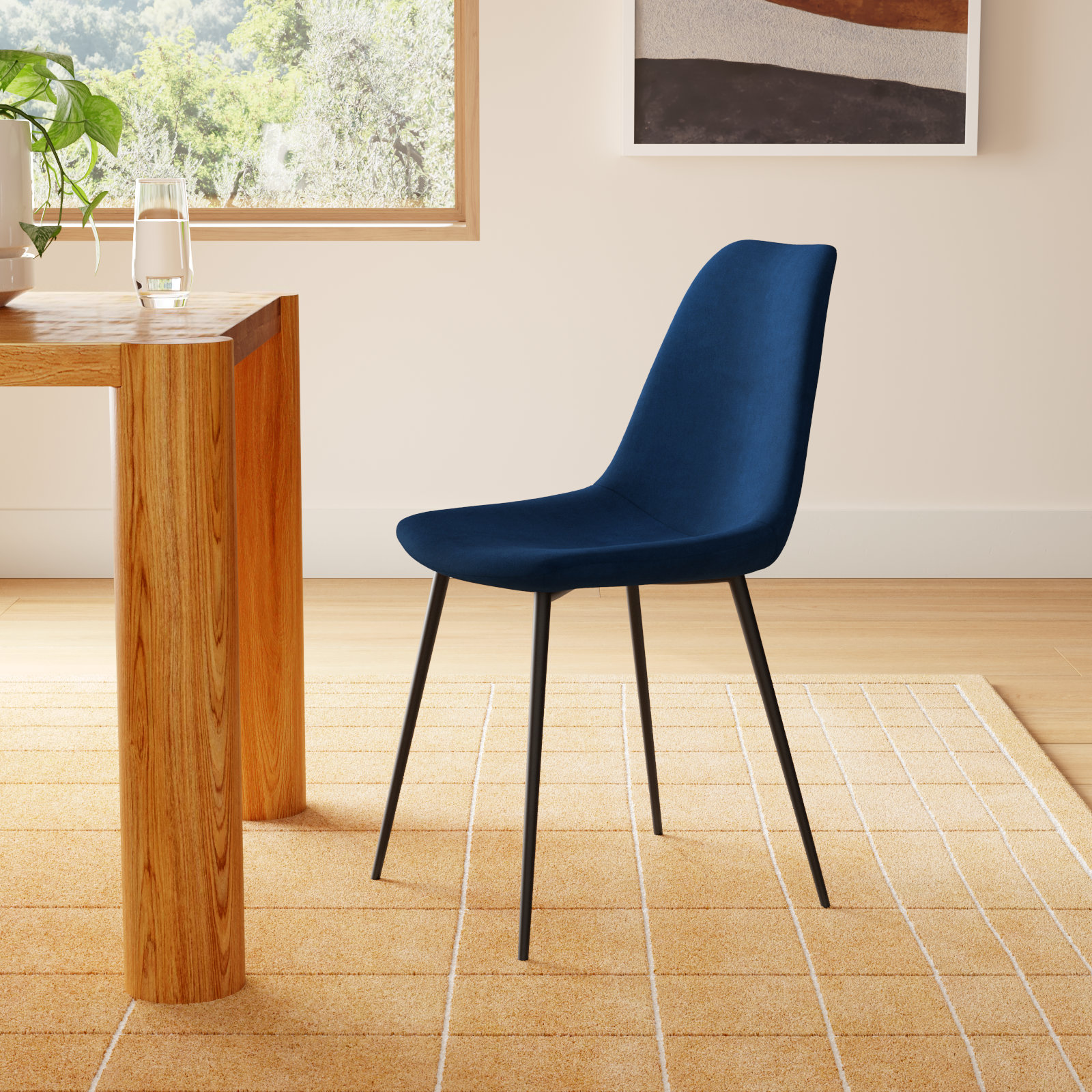 Kody Velvet Dining Chair, Bella Ink Performance Velvet