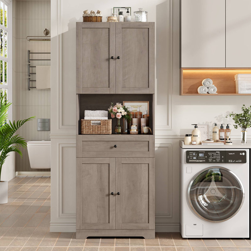 67.5" H Freestanding Bathroom Cabinet, Brown