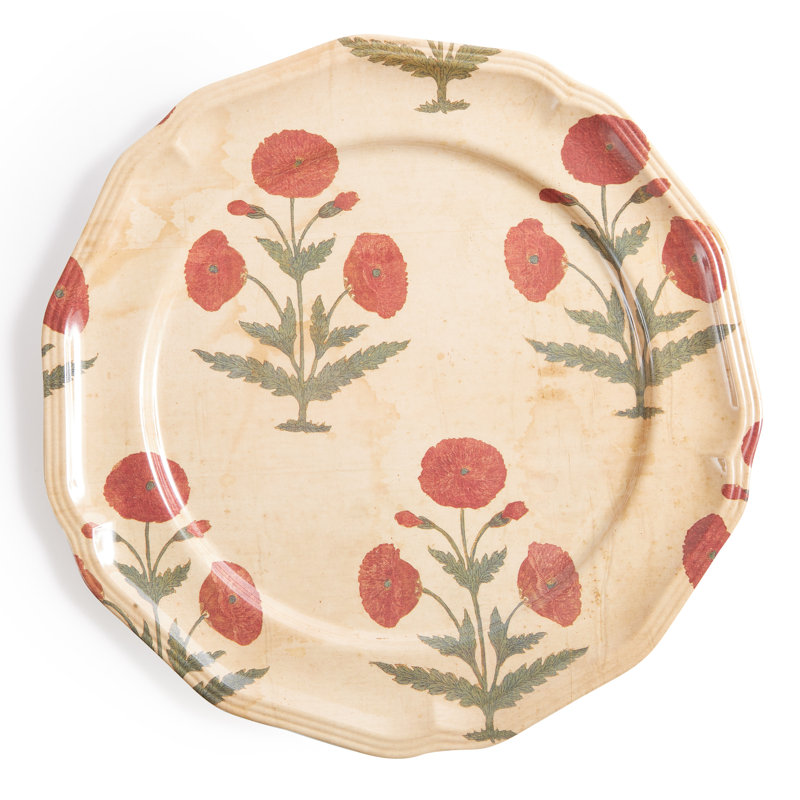 POPPY RED SIDE PLATES SET OF 4