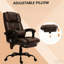 Fauteuil de bureau inclinable à haut dossier, fauteuil de massage à 6 points vibrants avec repose-pieds et télécommande-1865355362