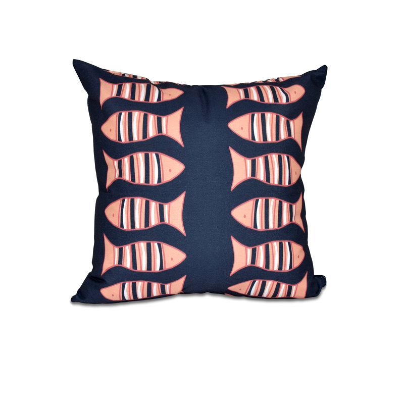 Housse de coussin rectangulaire extérieure pour coussin de Fishy/insert, H 18 po x l 18 po, Bleu marine