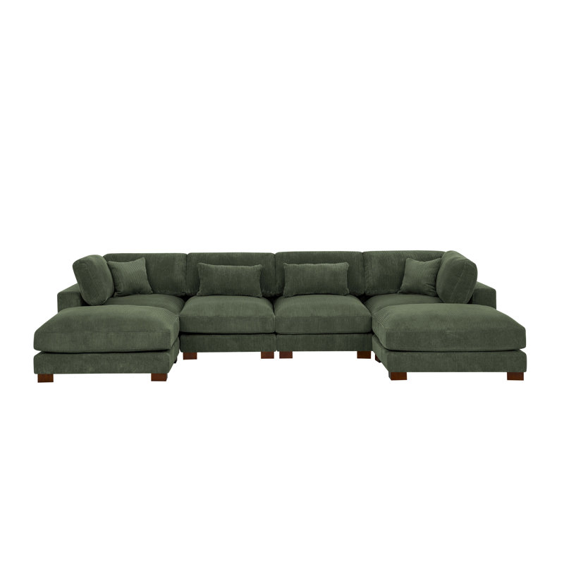 Andreco 6-Piece Corduroy Modular Sectional Sofa