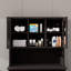 Grande armoire de salle de bain à deux compartiments inclinable avec panier à linge et 2 tablettes réglables - noir