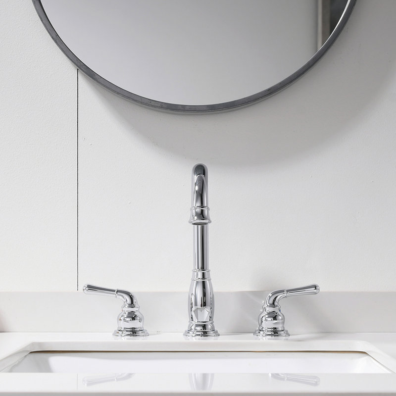Widespread Bathroom Faucet with Drain Assembly, Chrome