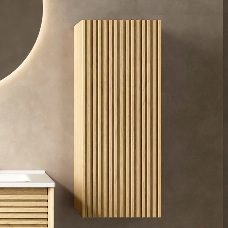 Bathroom Side Storage Cabinet In Oak, 12" , And Stylish For Transformation Oak Cupboard, Spacious Bath
