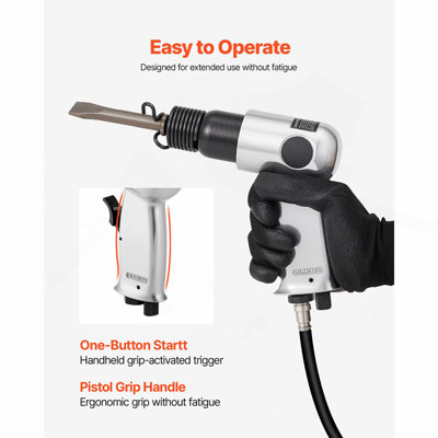 Air Hammer 4500BPM Pneumatic Hammer with Air Needle Scaler & 4 Chisels