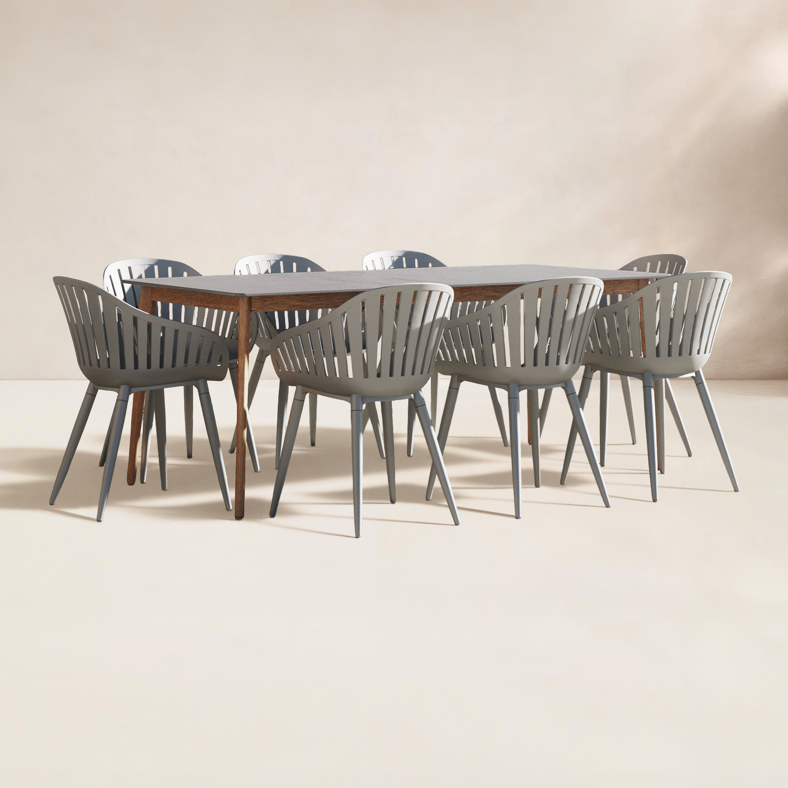 Alyisa 75" Eucalyptus Patio Dining Set