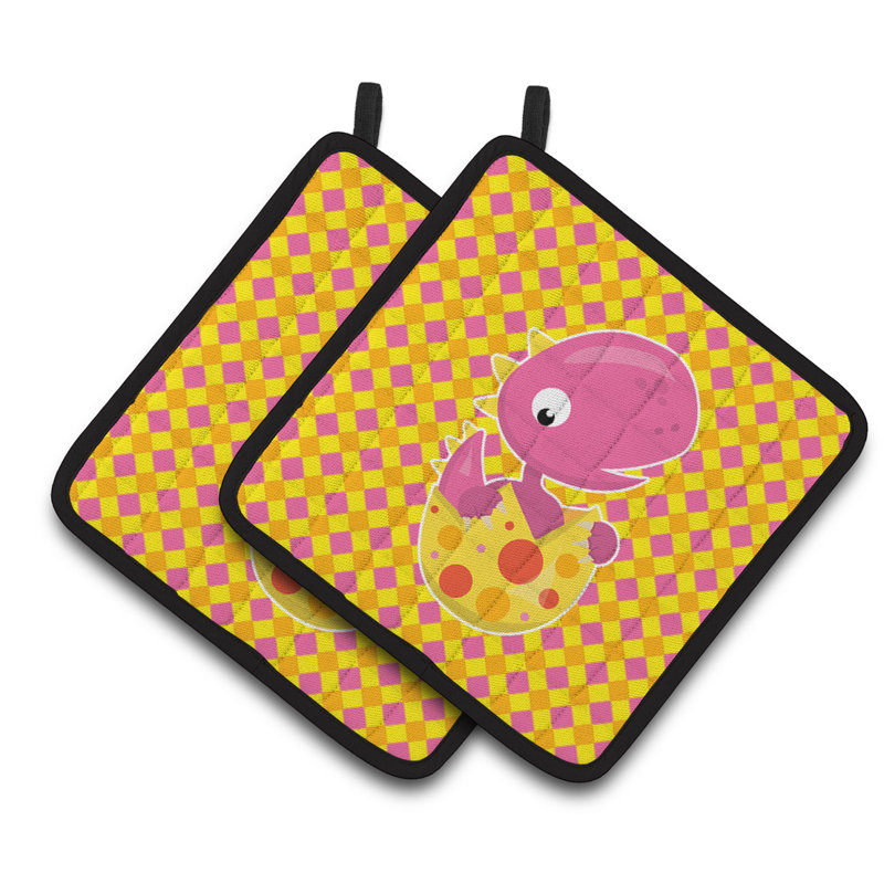 Caroline's Treasures Gingham Polyester Potholder Set