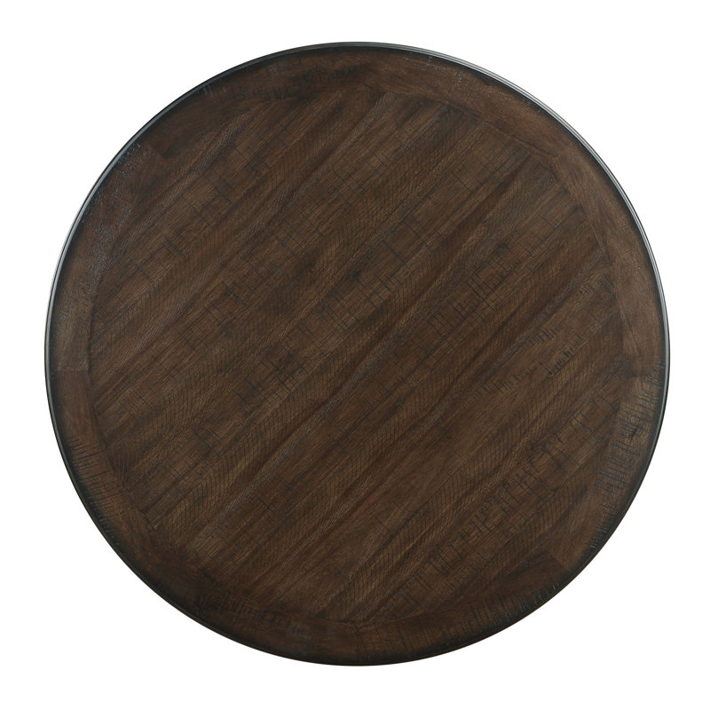 Montclair 47.5" Transitional Round Dining Table with Built-in Shelf · 2-Tone Finish , Black