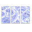 Native Indian Design Blue II - 3 pièces, reproduction sur toile-1418933125-1418933124