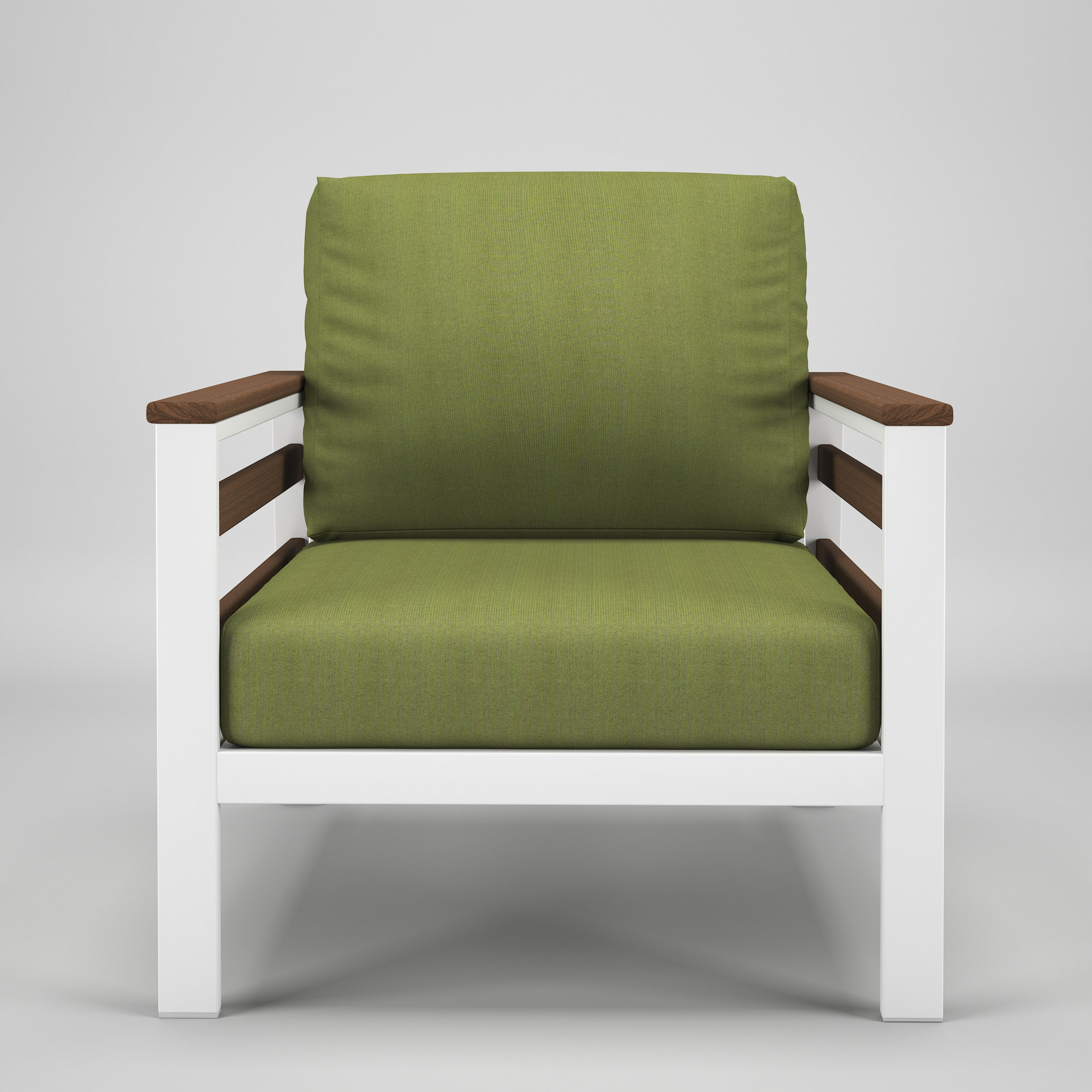 Townsend Metal Outdoor Lounge Club Chair With Sunbrella Cushion, Spectrum Cilantro