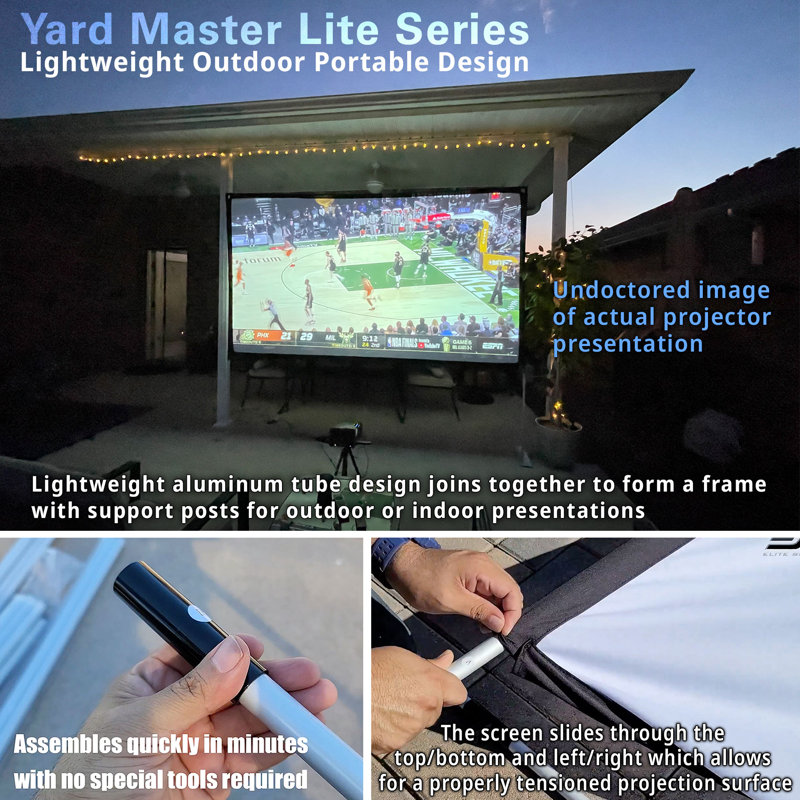 Écran de projection portable d'extérieur Yard Master Lite, 125 po