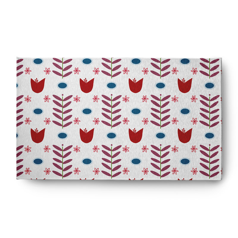 Chenille Floral Indoor / Outdoor Rug, Rectangle 3' x 5'