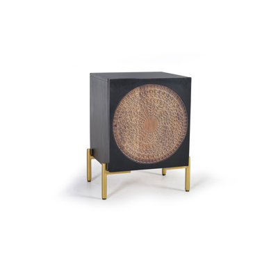 Lapeer 43cm W Solid Wood Bedside Table