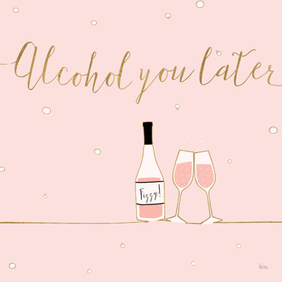 Underlined Bubbly VIII Pink by Veronique Charron - Wrapped Canvas Painting