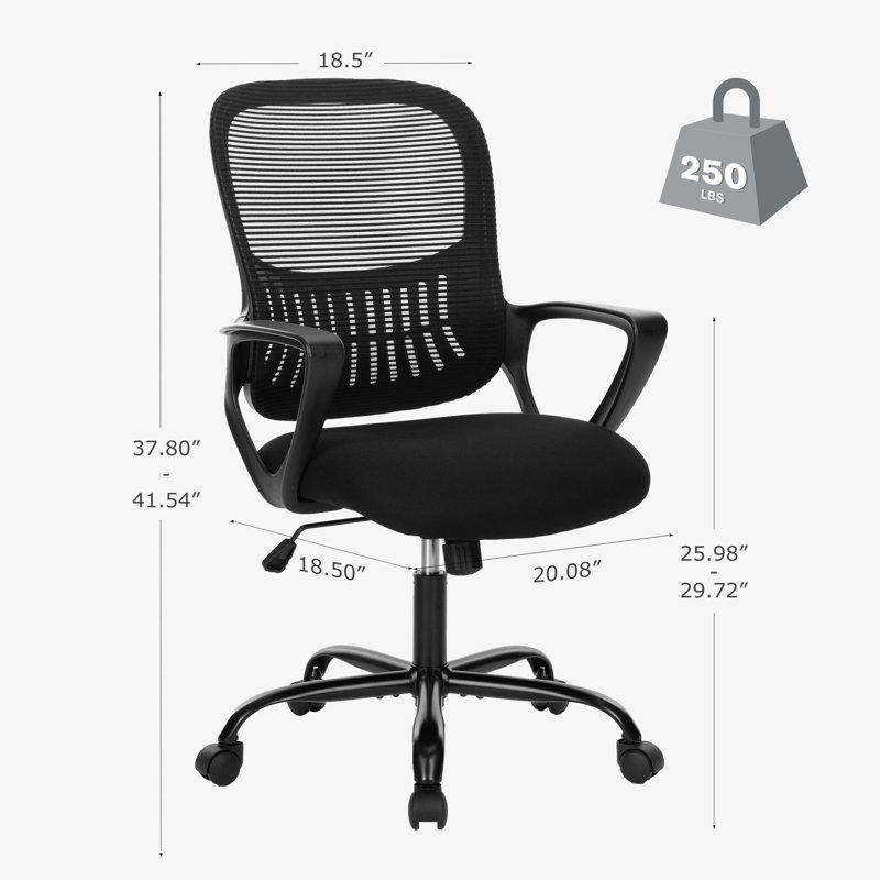 Drusilla Ergonomic Mesh Task Chair, Black