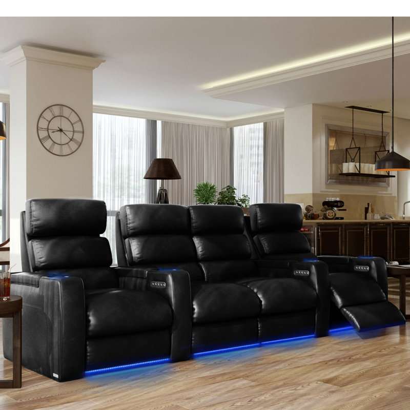 Rangée de cinéma maison Dream HR Series (rangée de 4), Java Smartsuede