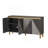 60" Retro 4-Door Buffet Cabinet with Vintage Dimensional Doors and Adjustable Shelves for Dining, Kitchen, or Living Room-1616572481