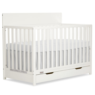 Meadowbrook 4-in-1 Convertible Baby Crib with Drawer,Greenguard Gold; JPMA Certified, Converts from Crib to Toddler Bed(Free Toddler Guardrail Include