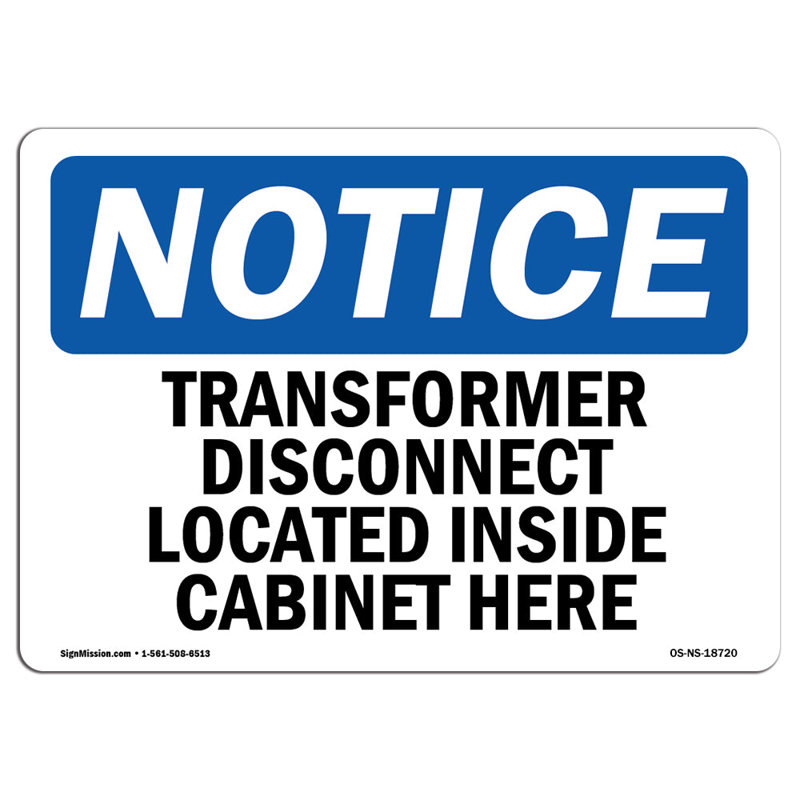 Transformer Disconnect situé à l'intérieur de l'armoire ici en aluminium 18 x 24