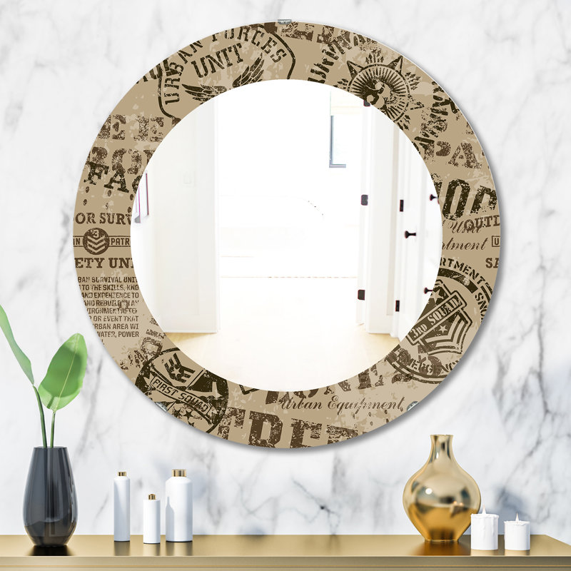Miroir d'appoint militaire, H 31,5 po x l po