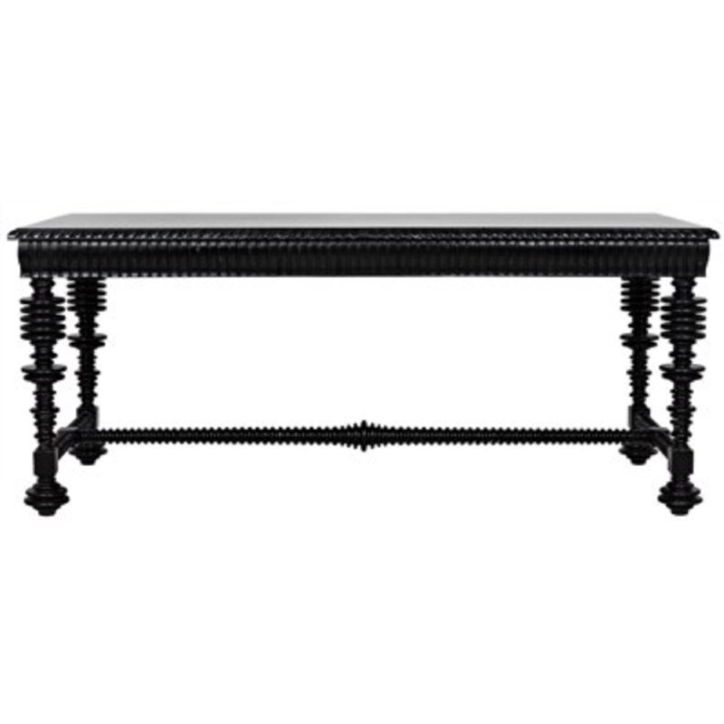 Portuguese Writing Desk, Hand Rubbed Black