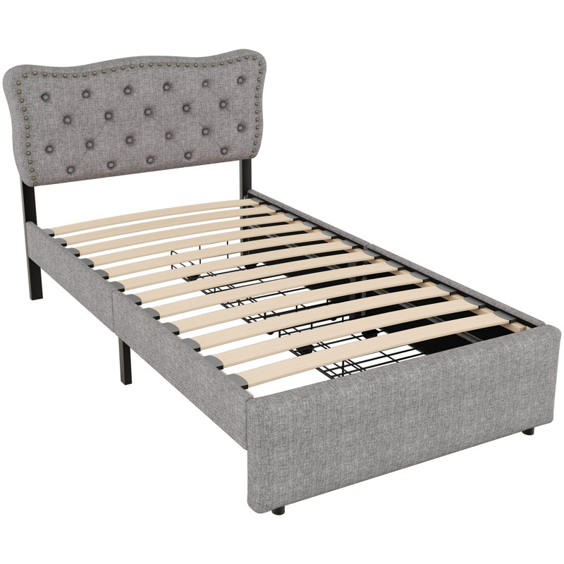 Caroyln Upholstered Storage Bed, Grey