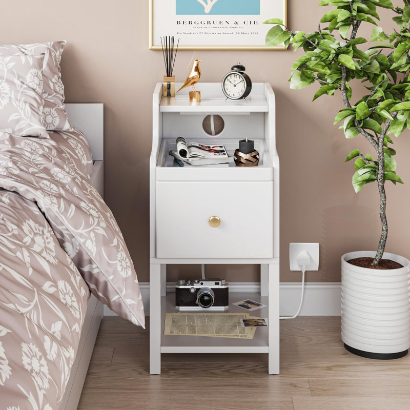 Romarion 30cm W Manufactured Wood Bedside Table