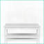 Table basse transitionnelle blanche avec 2 tiroirs de rangement Roulettes, idéales pour le salon