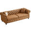 Canapé Chesterfield 3 places en tissu technique avec accoudoirs arrondis et boutons décoratifs