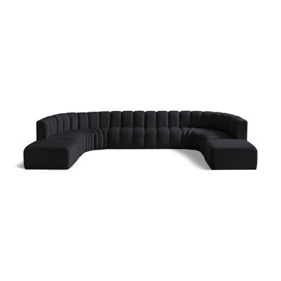 Hurlburt Upholstered Curved Sectional with Ottoman Reversible