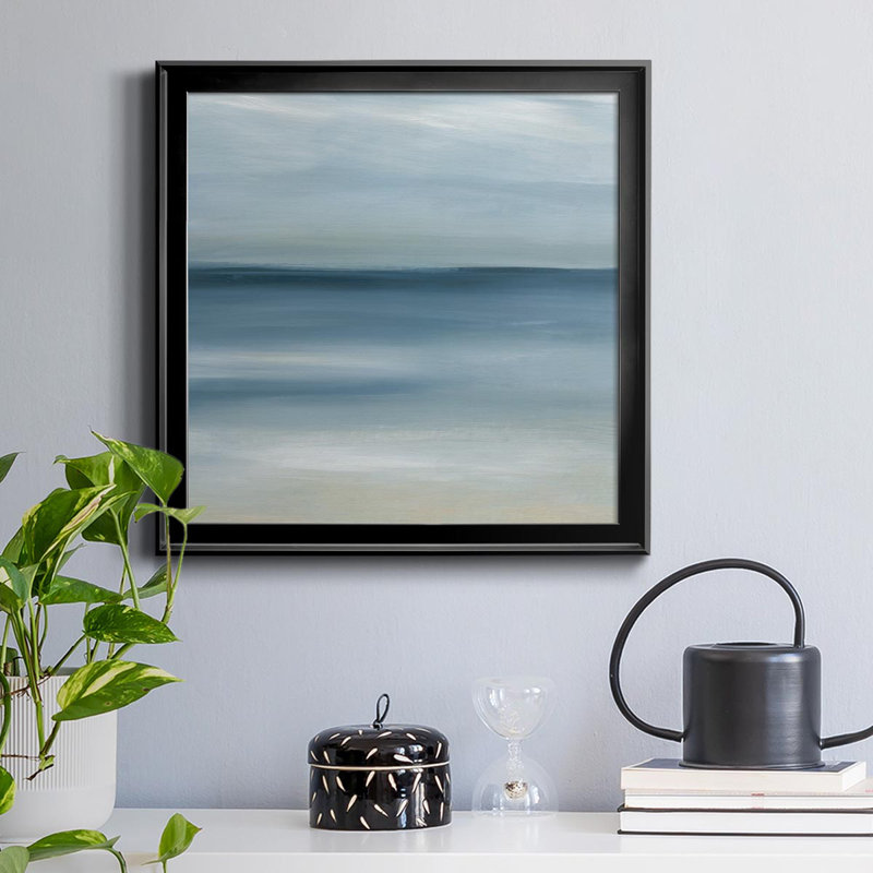 Calm Seas - Peinture sur toile encadrée, H 34,5 po x l 34,5 po x P 1,5 po, Noir