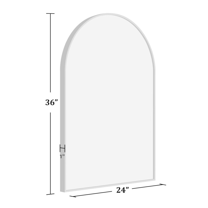 Apte Arched Bathroom Mirror Vanity Wall Mirror, 36" x 24", Gold, Set of 1