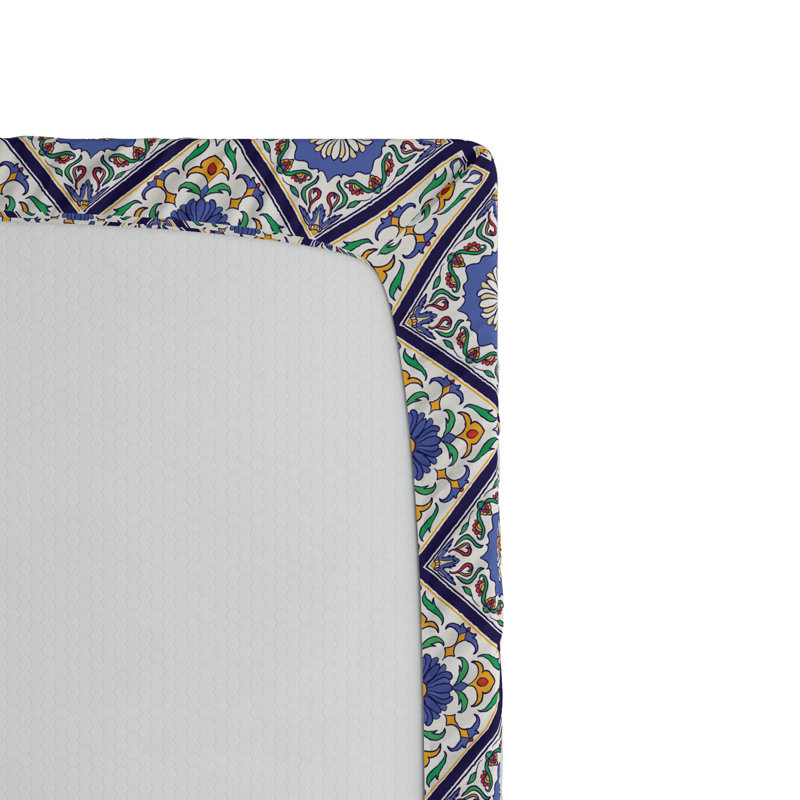 Microfiber Geometric Fitted Sheet, Twin Fitted Sheet