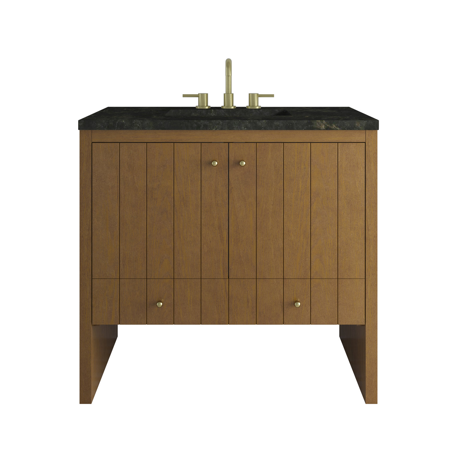 Hudson 36'' Single Bathroom Vanity, Honey Oak, Phantome Eclos, 8" Widespread