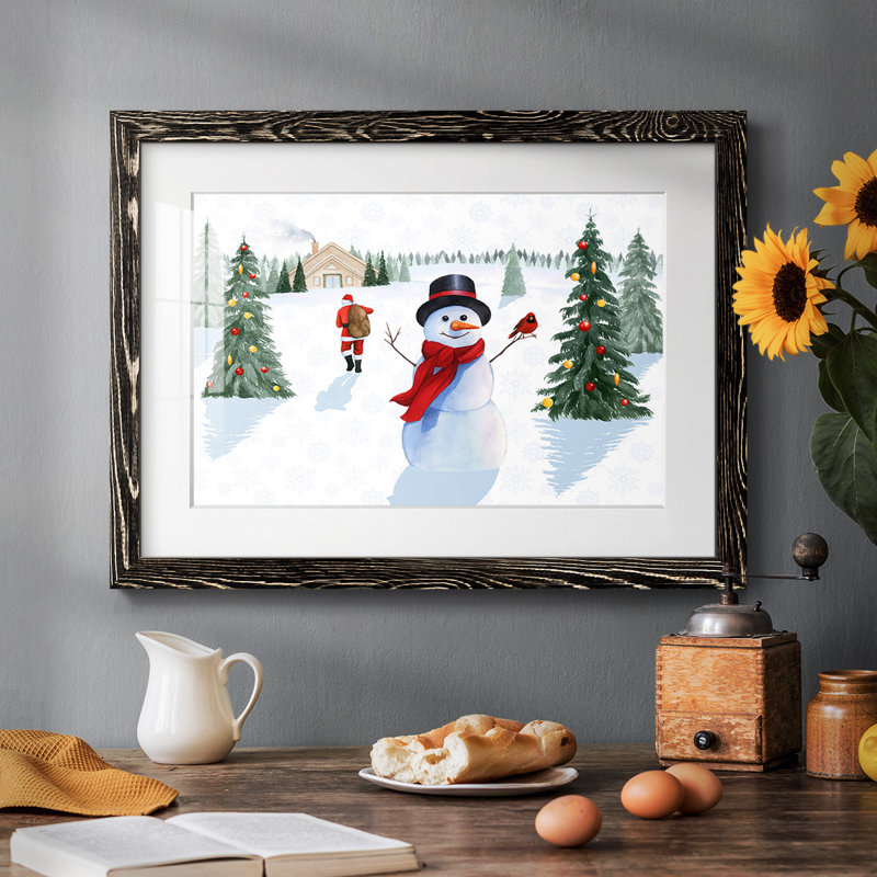Père Noël, bonhommes de neige, collection A, Noir, H 18 po x l 26 po